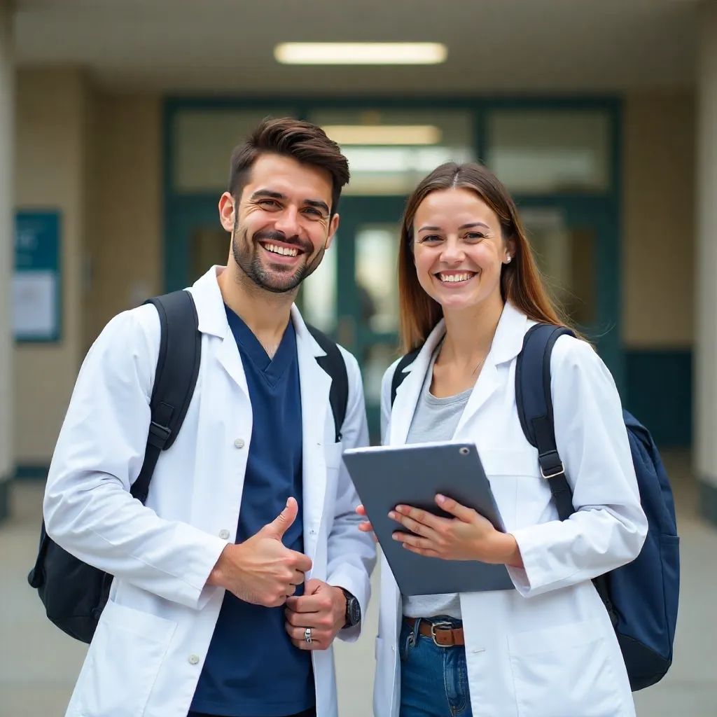 दो मेडिकल छात्र अध्ययन कर रहे हैं